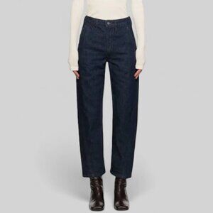 Lamaire Indigo Denim Twisted Jeans Straight Leg 100% Cotton Denim Size 44